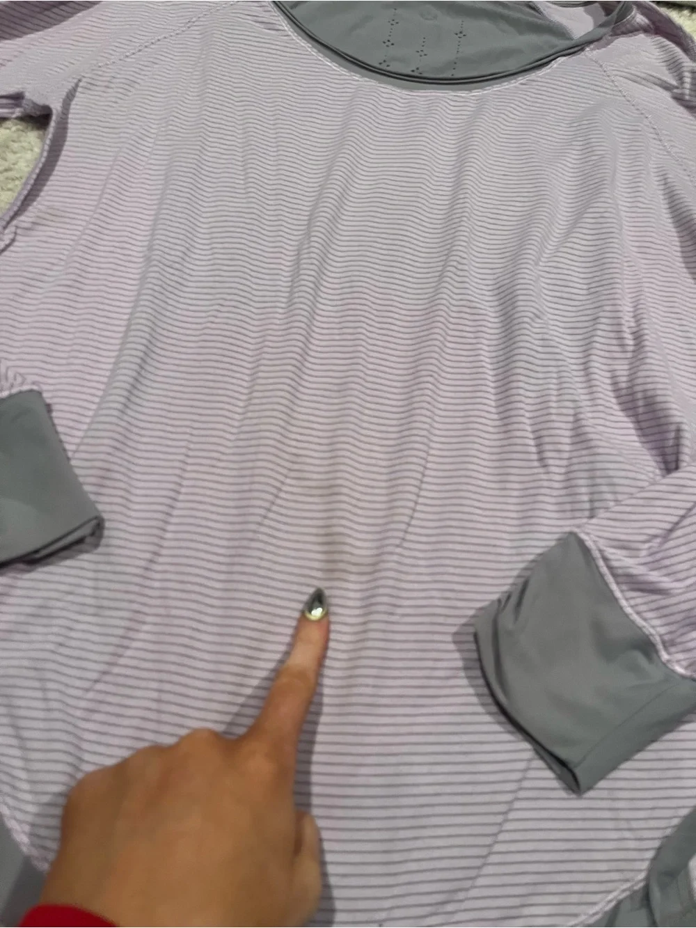 lululemon athletica Lavender Long Sleeve Layered Hem Top